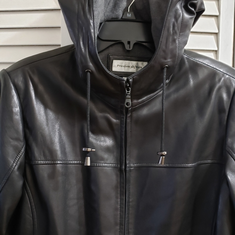 Preston & York Unisex Black Genuine Lambskin Hoode